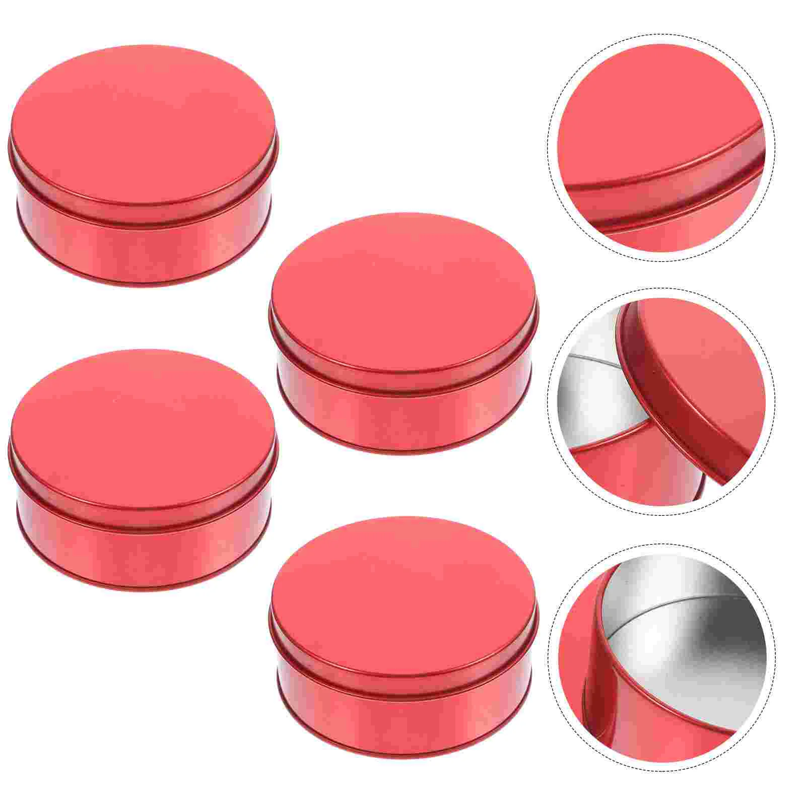 

4 Pcs Biscuit Box Candy Tin Cans with Lids Cookie Boxes Cookies Gift Tins Large Empty Small