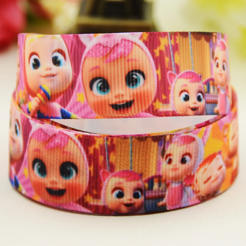 22Mm 25Mm 38Mm 75Mm Bebes Llorones Cartoon Printed Grosgrain Ribbon Decorazione Per Feste 10 Yards X-03541