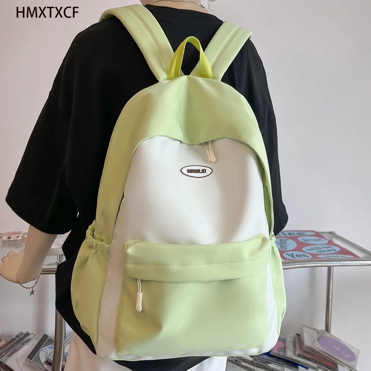

High Quality Solid Color Women Backpack Cool Men Travel Bookbag Large Capacity School Bag Teenagers Cute