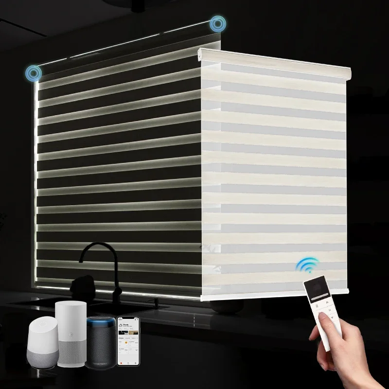 Wireless Motorized Hot Selling Blinds Waterproof Day And Night Zebra Blinds Bathroom Kitchen Living Room And Shades