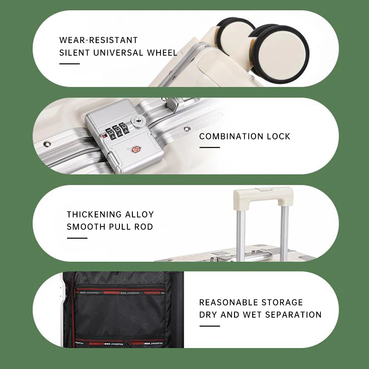 Trolley Luggage 20 24 26 28 英寸 Aluminum Frame Rolling Luggage Case Travel Suitcase on Wheels Combination Lock Carry on Luggage