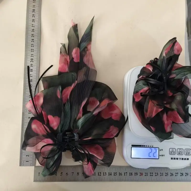 Haarspange Mit Blumenmuster Und Schleife Für Den Pferdeschwanz_voghion.com