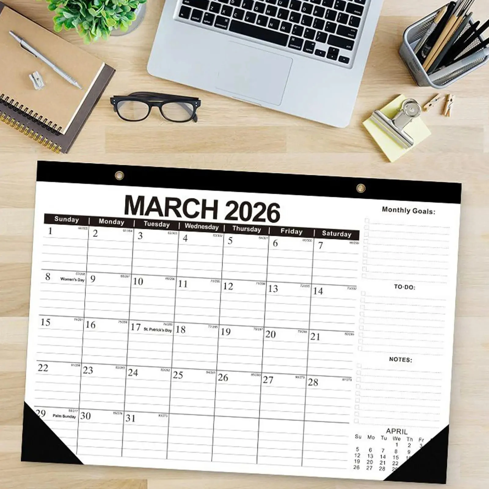 Classic Black 2026 Calendar Features Thickened Paper With Rolled Edges And a Sturdy Drawstring Exuding a Sense Of High Quality