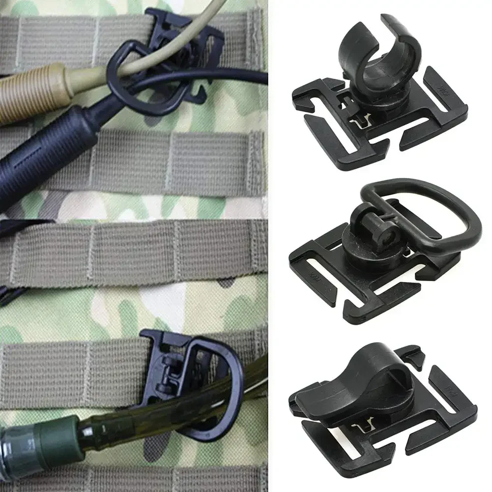 Rotatable Drinking Tube Clip Molle Hydration Bladder Drinking Straw Tube Trap Hose Webbing Clip for SportsWater Pack Bag