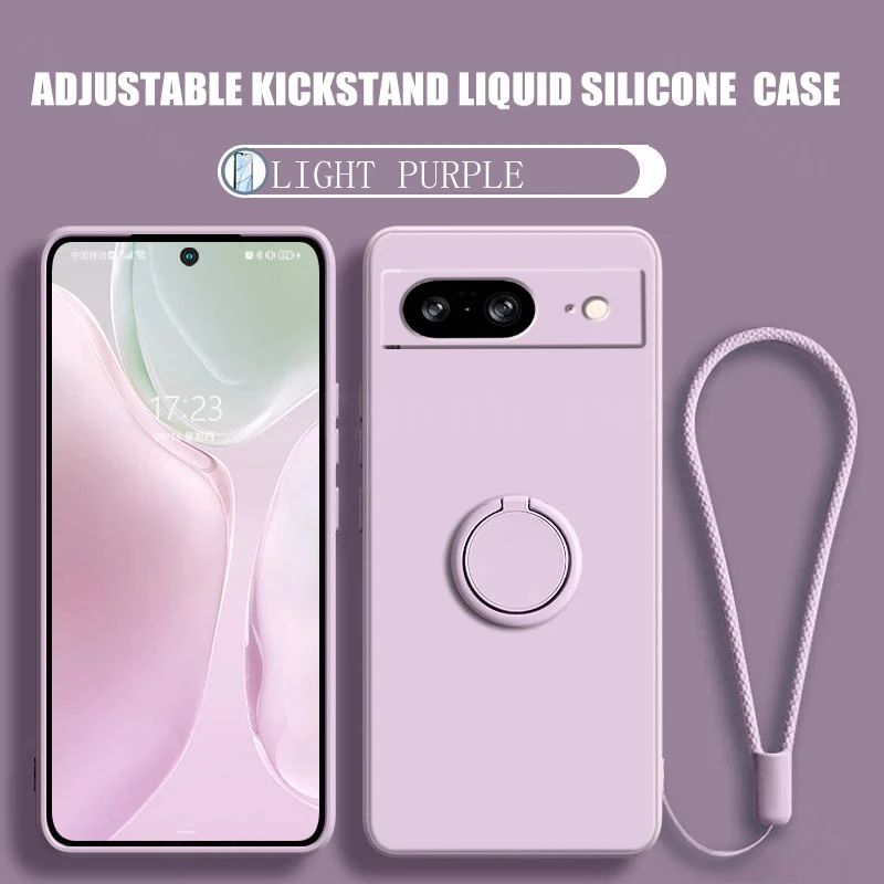 Liquid Silicone Magnetic Ring Stand Holder Case with TPU Protection Cover