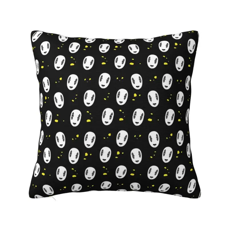 

Spirited Away Face Pillow Case Bedroom Decoration Luxury Hayao Miyazaki Anime Cushion Decoration Salon Square Pillowcase