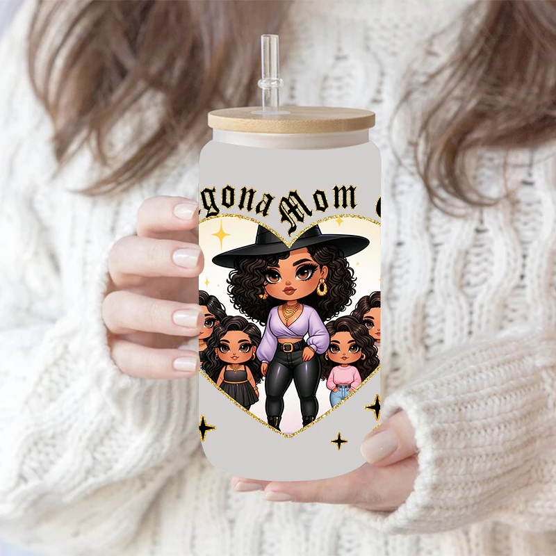 UV DTF Transfer Sticker Little Girl For The 16oz Libbey Glasses Wraps Bottles Cup Can DIY Waterproof Decals D15653