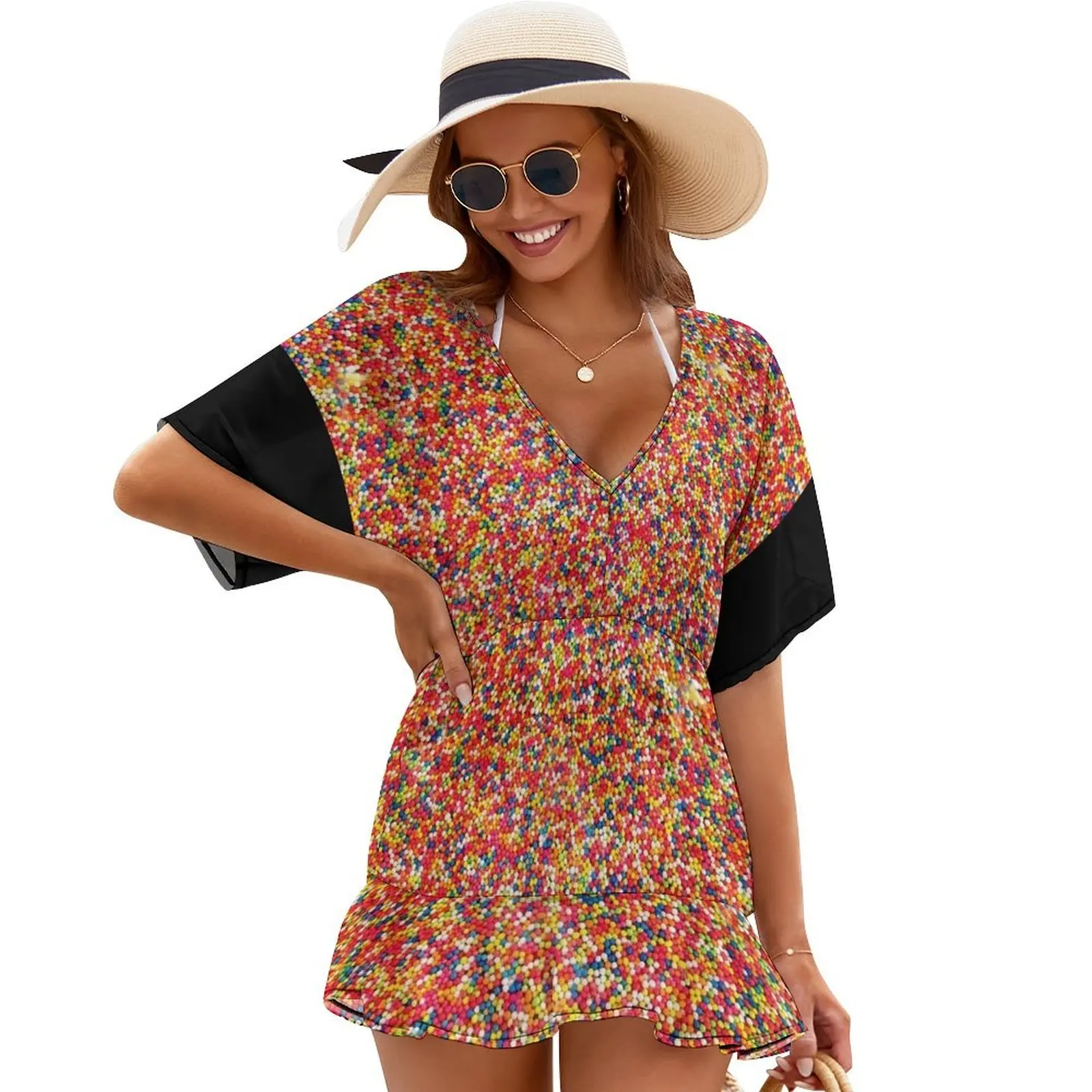 

Rainbow Candy Sprinkles Cover Ups clothing women summer 2024 Bridesmaid dress woman Evening gown