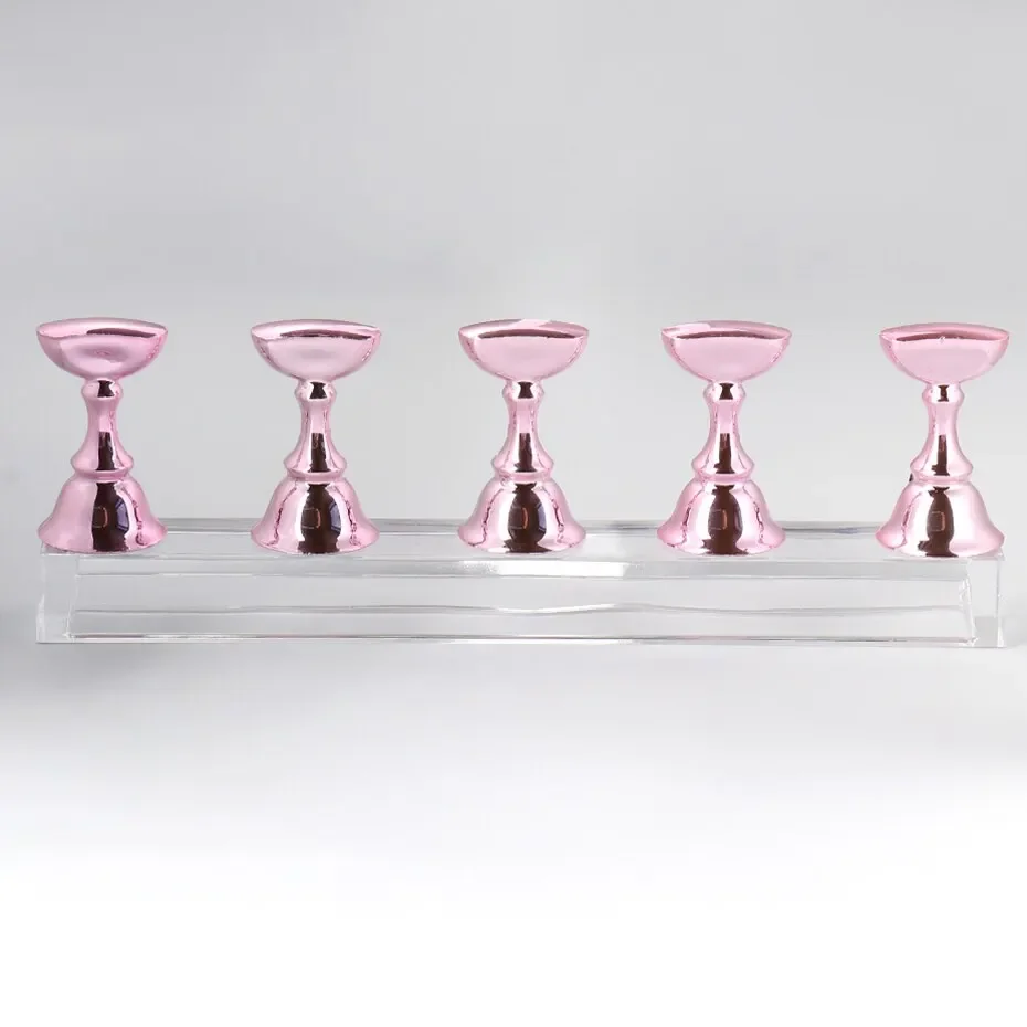 Nail Art Holder 5Pcs Chess Borad Magnetic Nail Tips Practice Display Stand