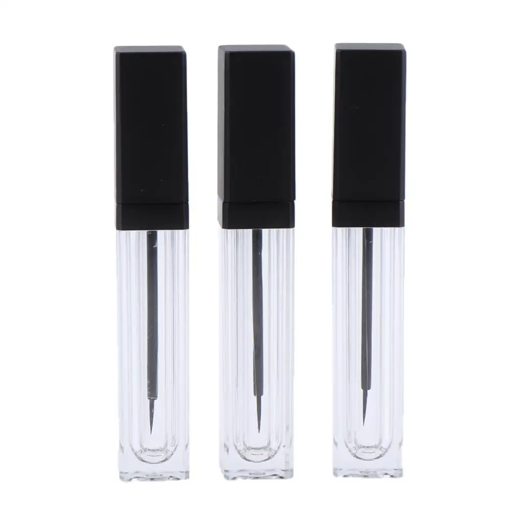 3 Pieces Clear Empty Mascara Tube Eyeliner Bottle Tubes Vials Containers Plug for Castor Oil, 6ml/Pcs