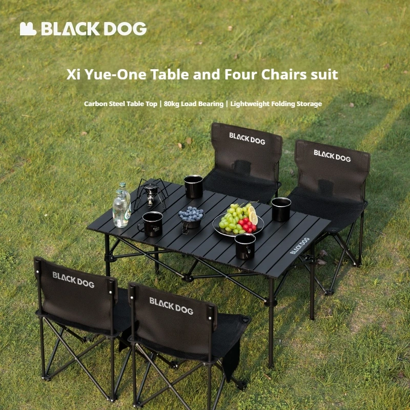 Naturehike BLACKDOG Xi Yue One Table Four Chair Carbon Steel Easy