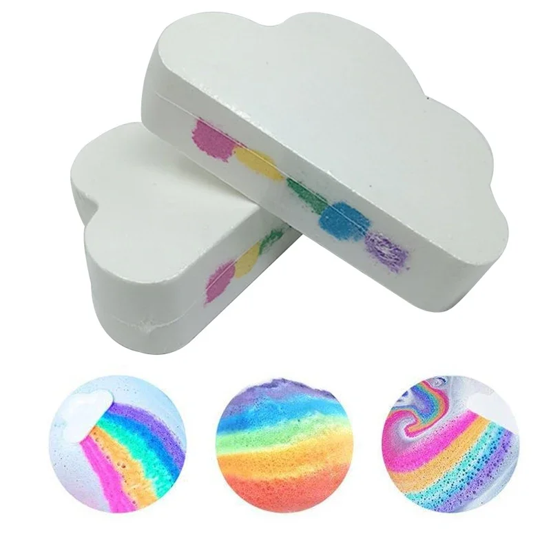 Natural Skin Care Cloud Rainbow Bath Salt Exfoliating Moisturizing Bubble Bath Bombs Ball bath bombs