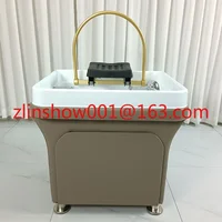 New Mobile Shampoo Basin Barber Shop Spa Fumigation Water Circulation Head Treatment Facial Bed Massage Couch Shampoo Chair 2