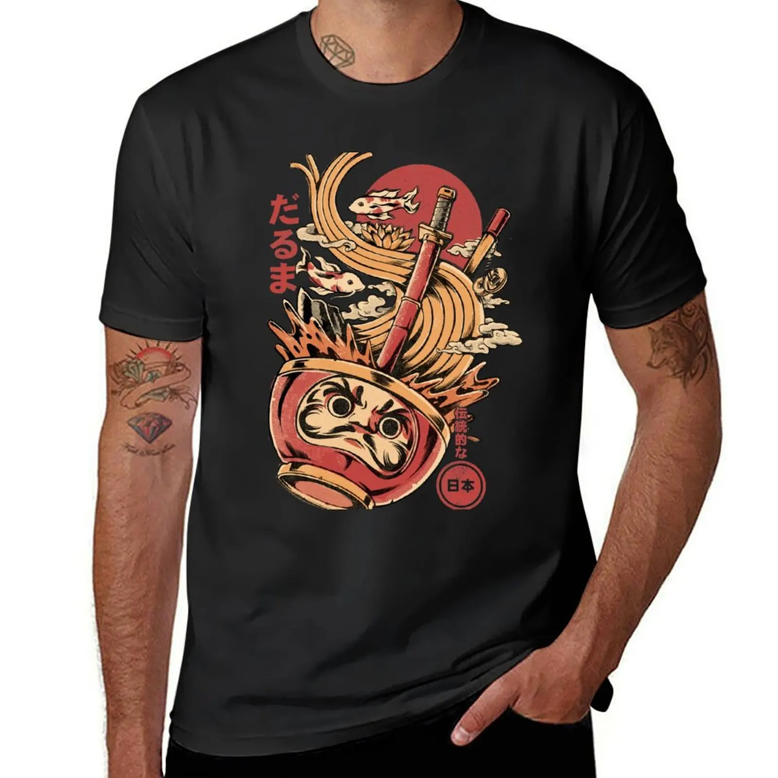 

Daruma's Ramen T-Shirt kawaii clothes vintage black t shirts for men
