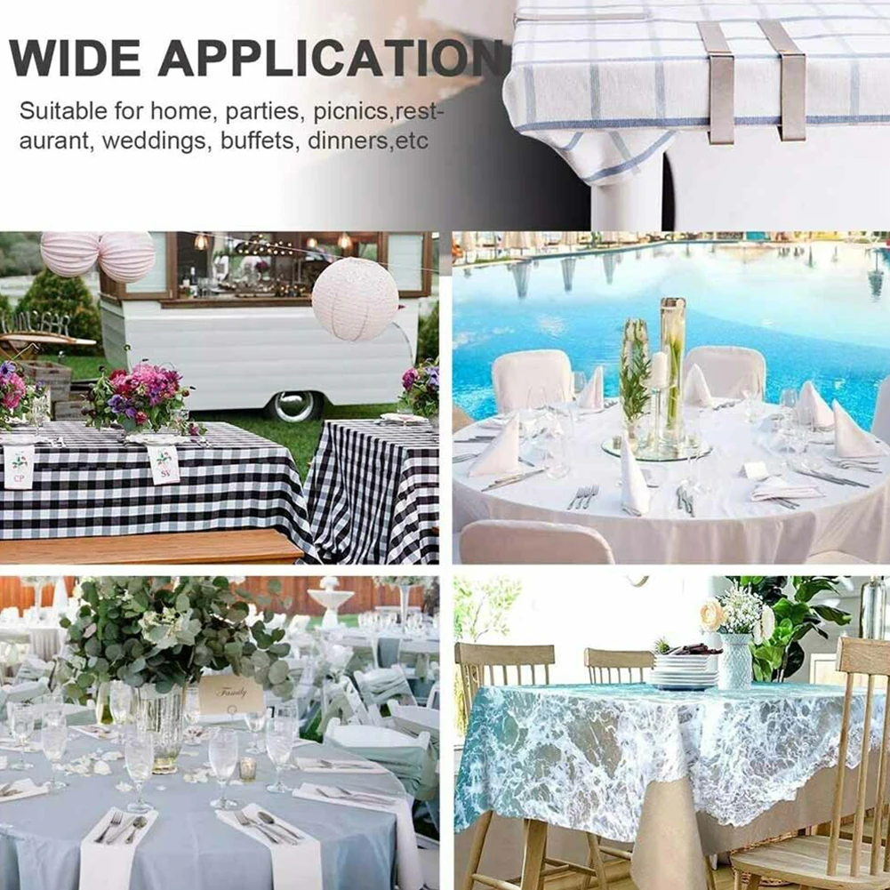 

8 X Stainl3877777777ess Steel Tableclot38777777777777777777777777777lips Table Cloth Holders Clamp Outdoor Party
