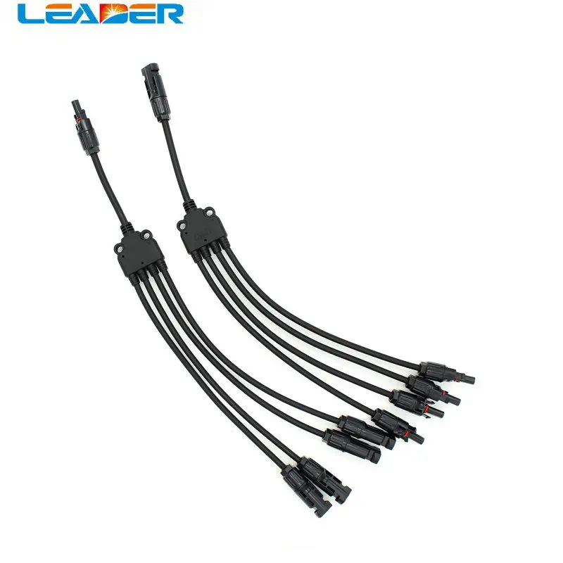 

20 Pairs/Lot Hot Selling Pv Solar Branch Y Type Connectors Female /Male 4to1 Solar Connector for Solar Panels Cable LJ0158Solar