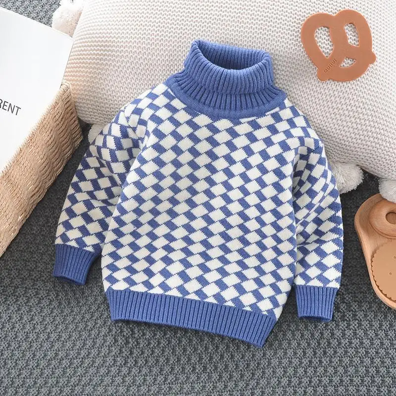 

Boys Sweater Winter Girls Clothes Kids Knitter Sweaters Turtleneck Children Fashion Clothing Warm Costum Child Clothing 2-8Years