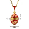 YAFFIL 2025 Fashion Necklace and Pendant Enamel Handmade Jewelry Brass Vintage Egg Pendant Charm Crystal Rhinestone Girl Gift 6