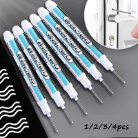 1/2/3/4PCS White Long Head Markers, 0.7MM Multi-Surface Deep Hole Markers, Long Nib, for Construction, Crafts More 1