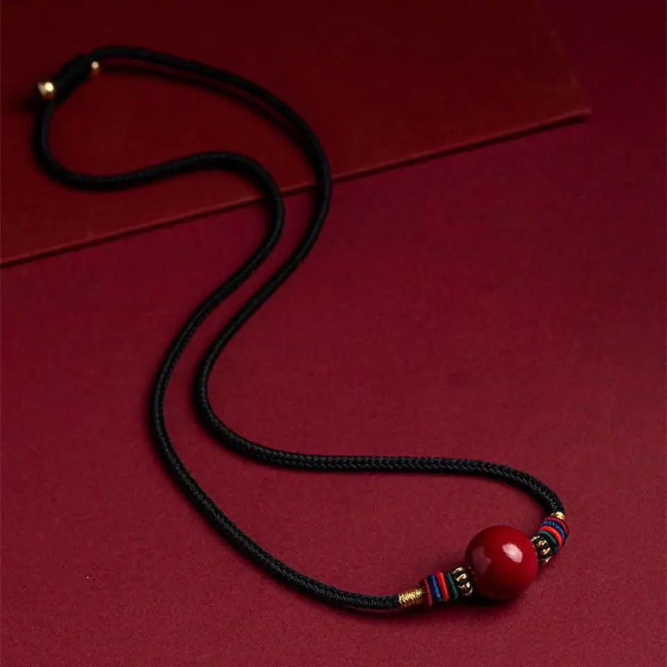 Cinnabar clavicle chain women's Pendant Necklace recruit financial security pendant 2022 NEW