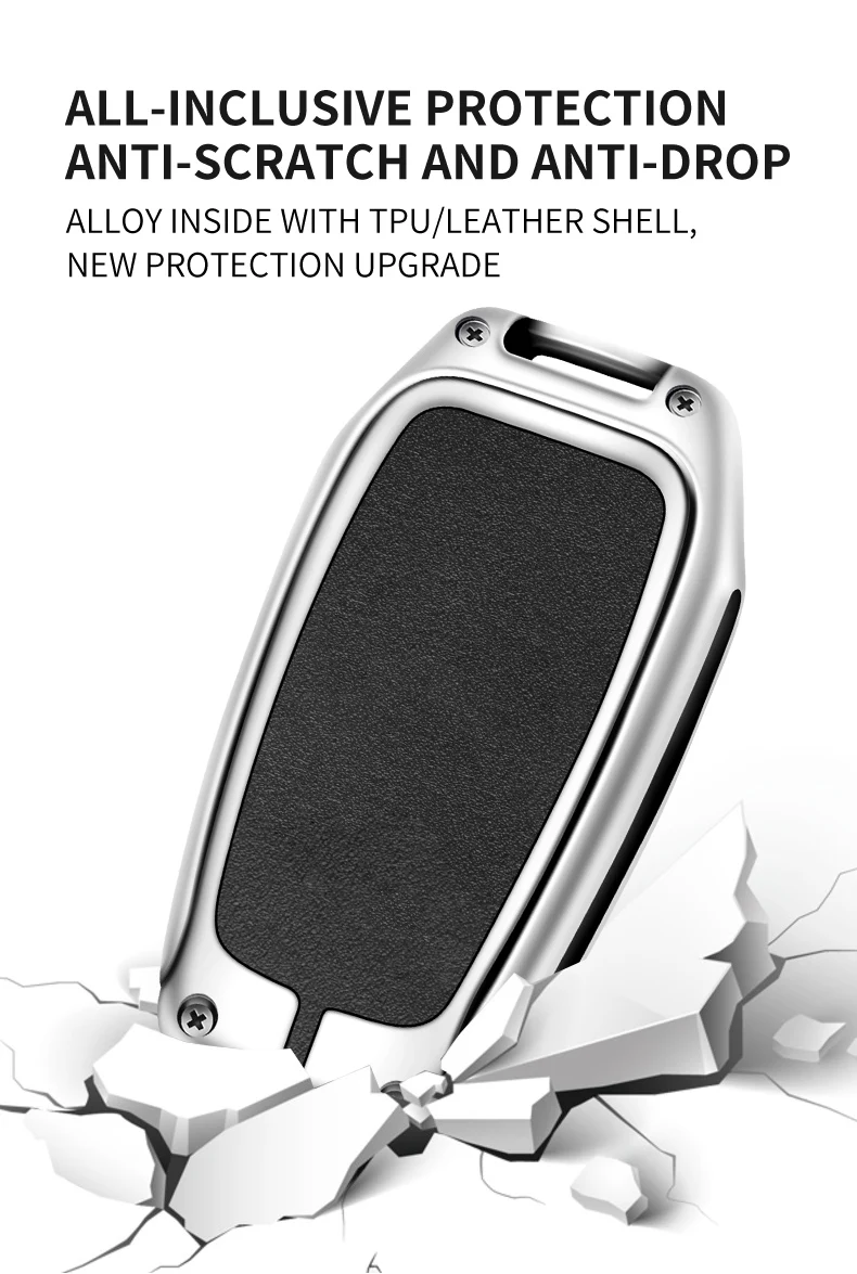 Custodia per chiave auto in pelle metallica Shell per Toyota Hilux Fortuner Land Cruiser 200 Camry Sienna RAV4 Previa Highlander Protector - S788f0f6ae6f44b5680ebbf514c3a7b5bU