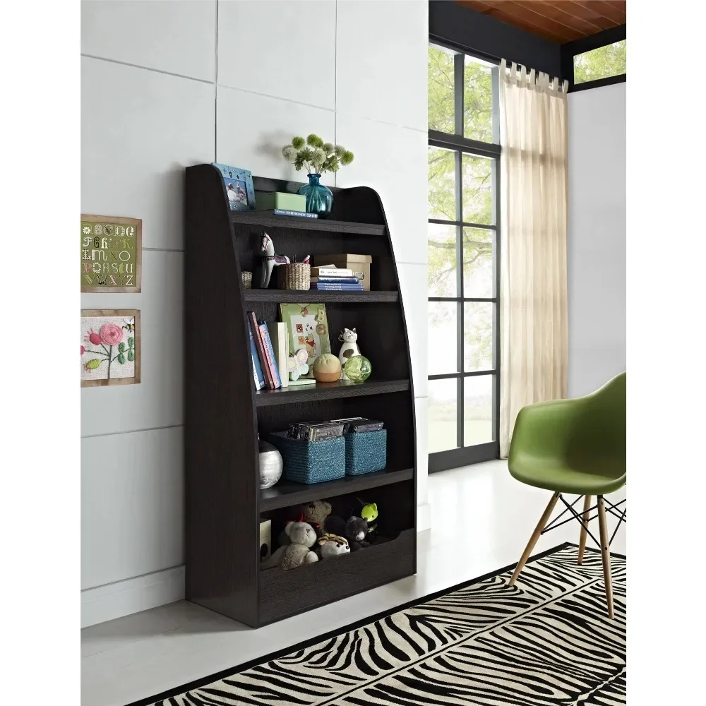 

Kid Bookcase Kids Bookshelf Mia Kids' 4-Shelf Bookcases, Espresso