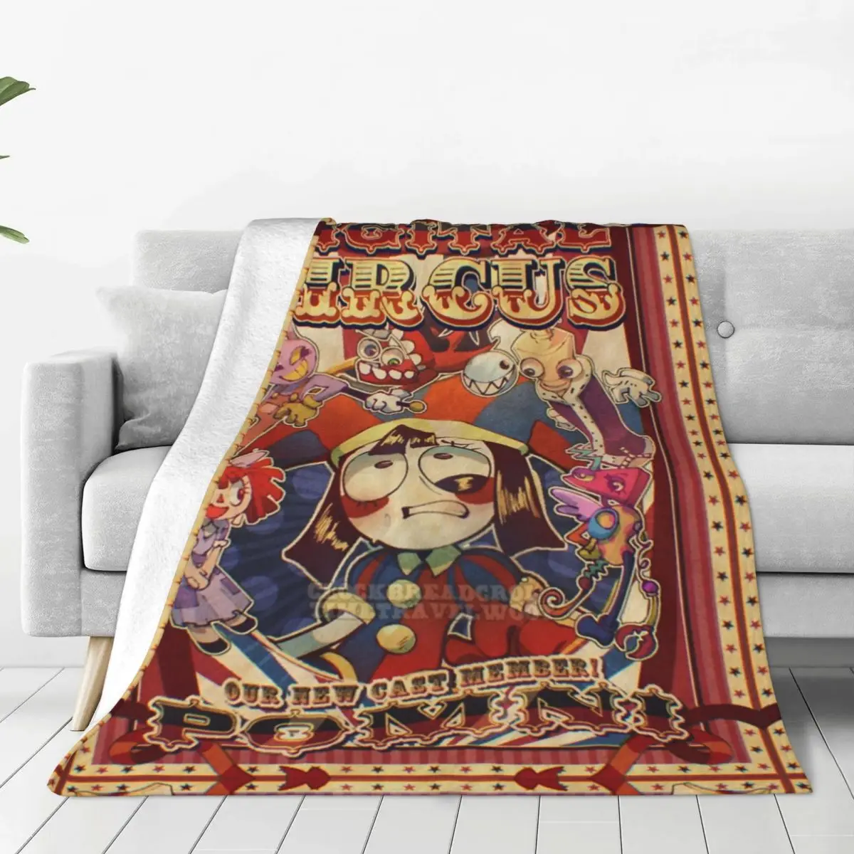 

WELCOME TO THE AMAZING DIGITAL CIRCUS Knitted Blankets Flannel Lightweight Thin Throw Blanket for Bedroom Sofa Bed Rug