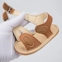 KIDSUN 2023 Newborn Baby Sandals Shoes Infant Girl Boy Summer Rubber Learther Anti-slip Flat Soft Toddler First Walkers Shoes 3
