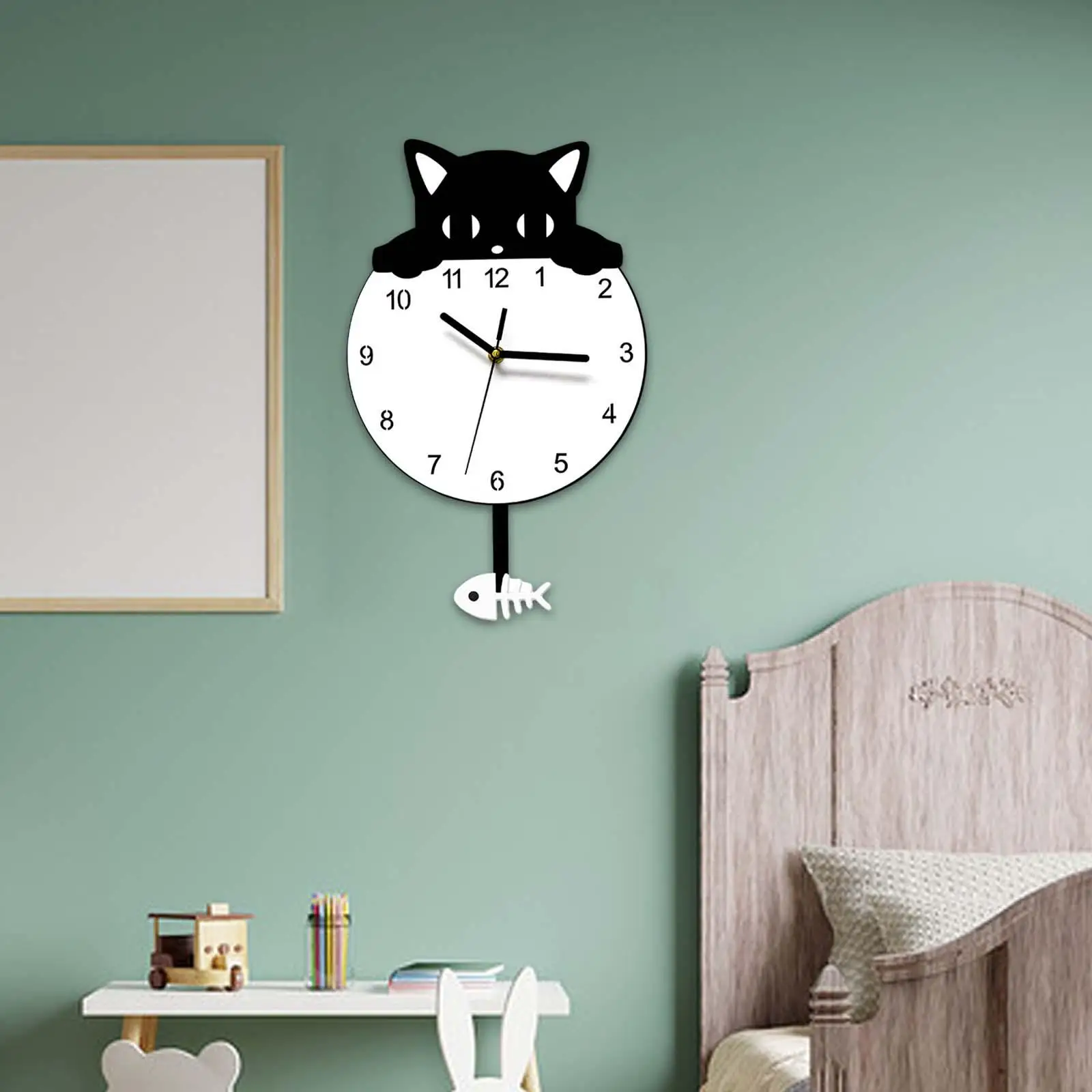 

Cat Shaped Wall Clock Minimalist Wall Clock for Indoor Farmhouse Kitchen
