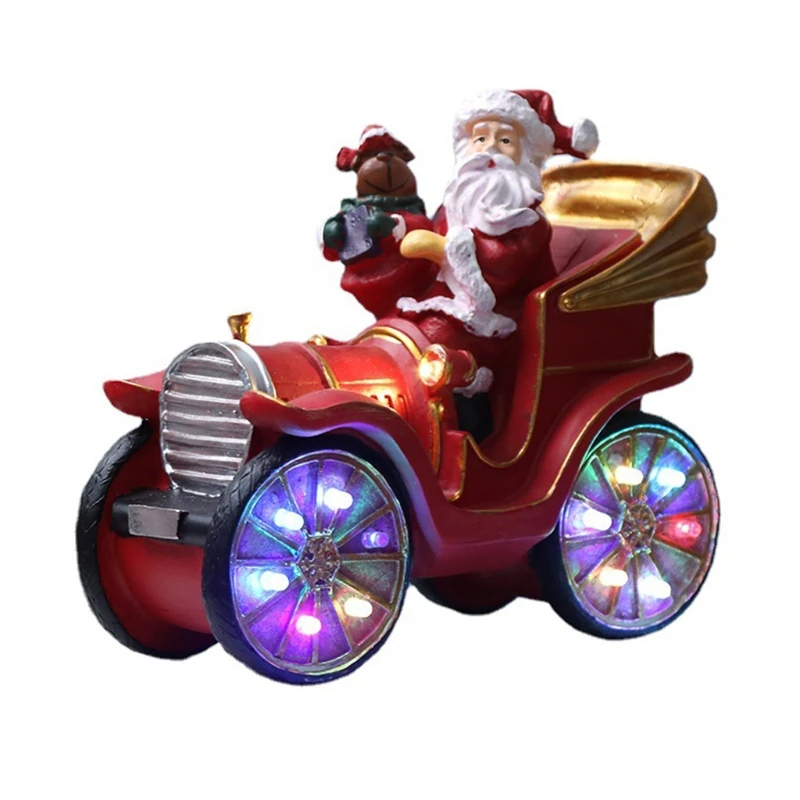 

Санта-Клаус, винтажный музыкальный поезд с подсветкой, рождественский светодиодный декор для поезда, музыкальная подсветка, для