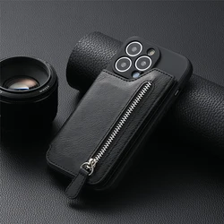 Zipper Wallet Card Holder Phone Case with Soft TPU Cover - SAM Note10Plus (Black)