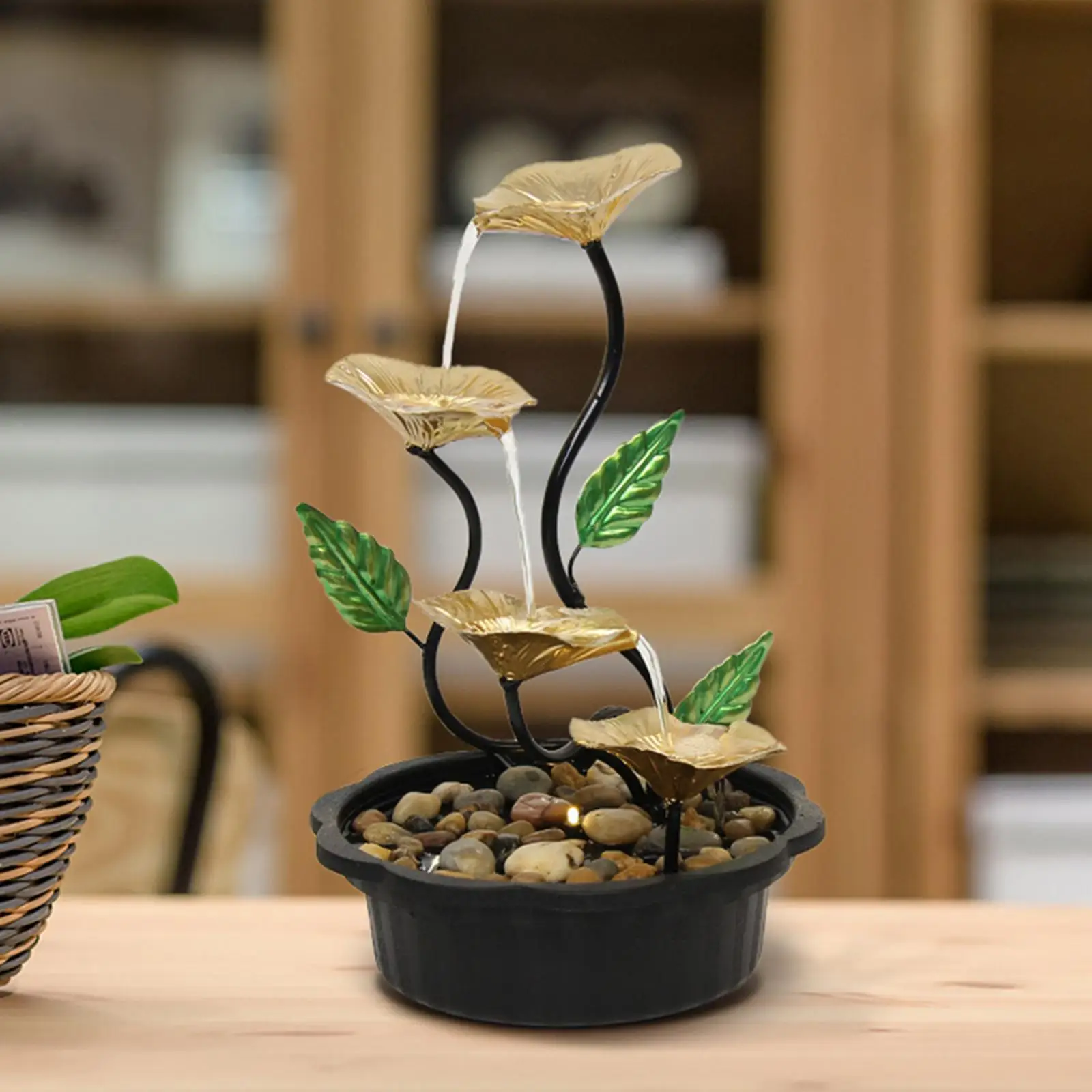 Fonte De Água Decorativa Com LED E Vaso Para Plantas - Decoração Relaxante Para Casa