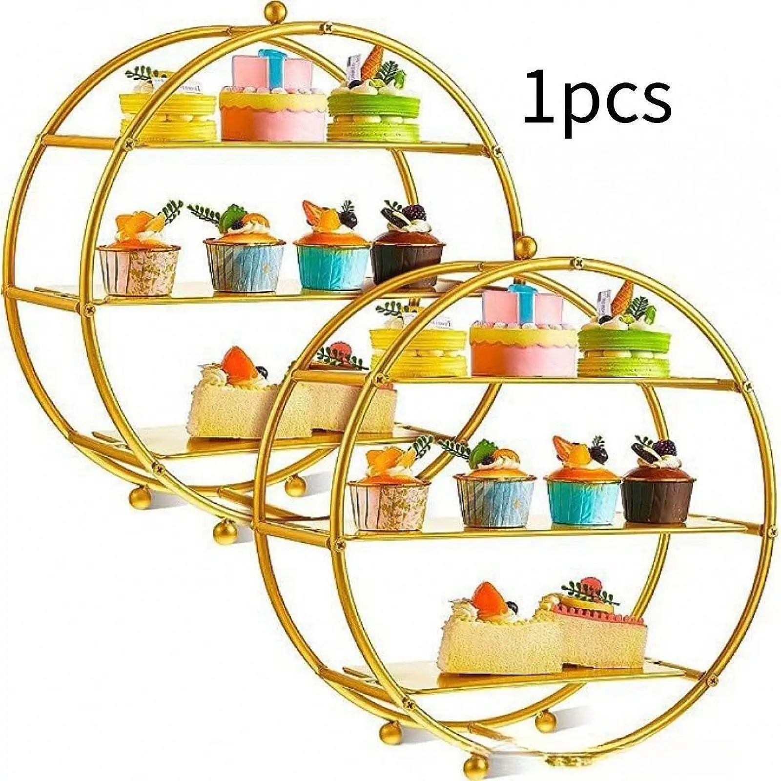 3 Layers Cupcake Stand Towers Tiered Dessert Plate Serving Tray for Wedding Afternoon Tea Party Birthday Weeding Decoration