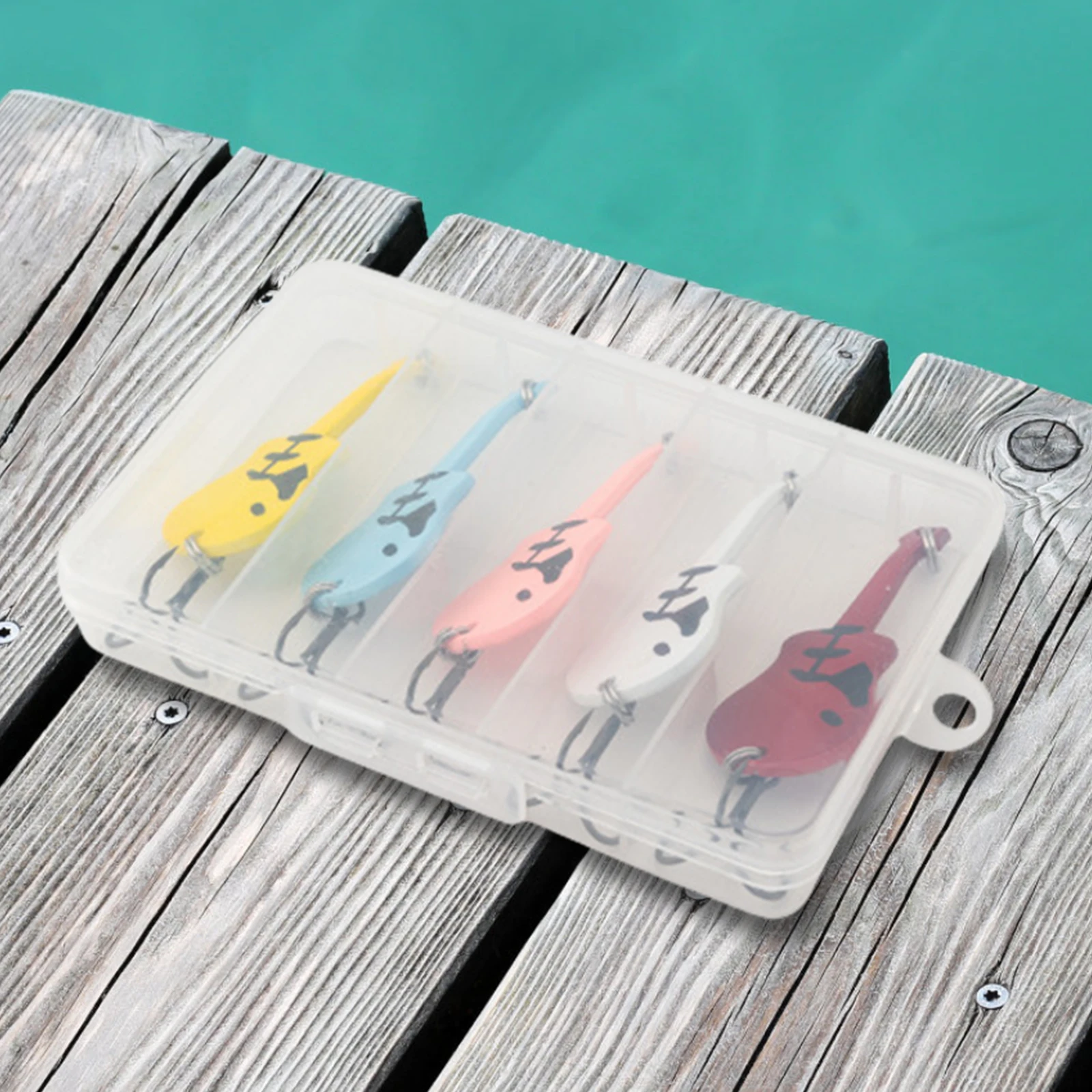 5pcs Metal Spoon Spinner Fishing Lure with Treble Hook Spoonbait Crankbaits Artificial Bait for Trout