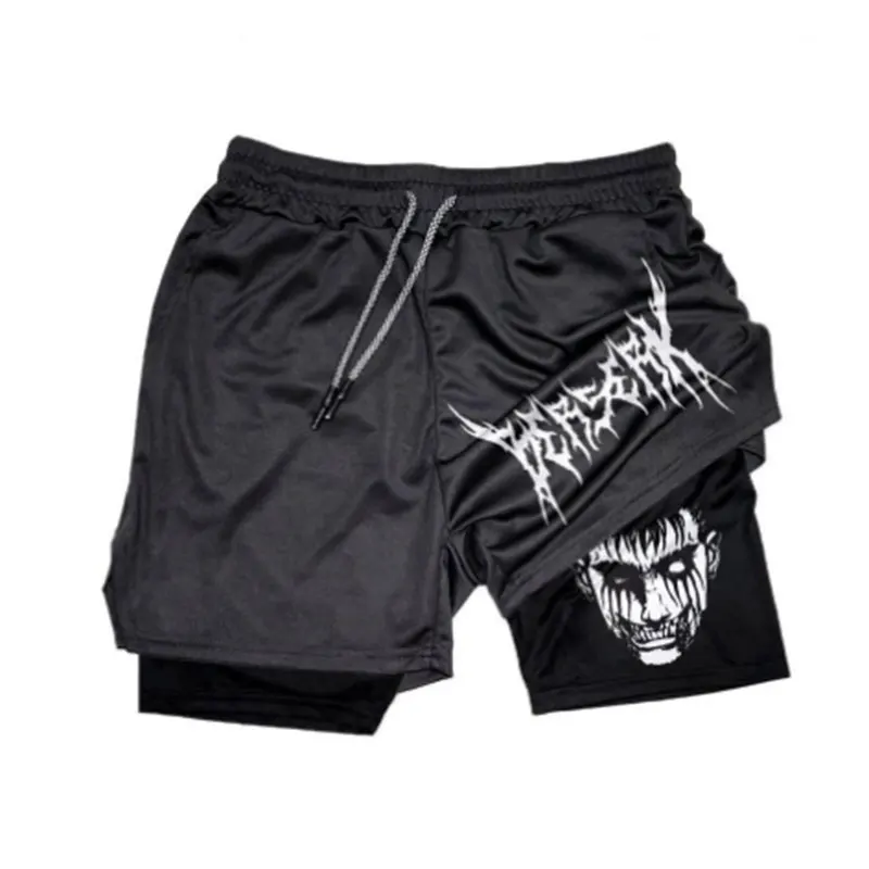 Berserk- Men's 2-in-1 sports shorts, running quick drying shorts, gym and fitness training, double layered