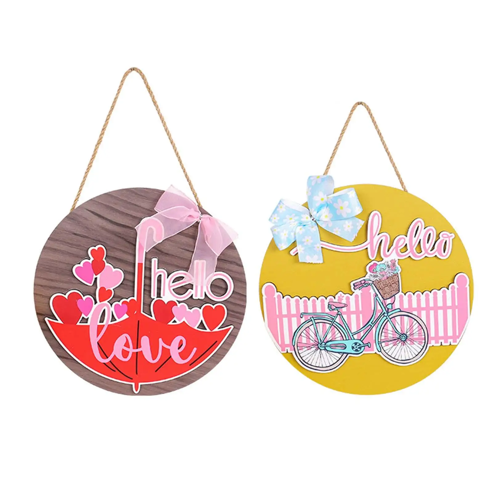 

Valentine's Day Hanging Sign Sweet Wreath Sign for Porch Decoration Home