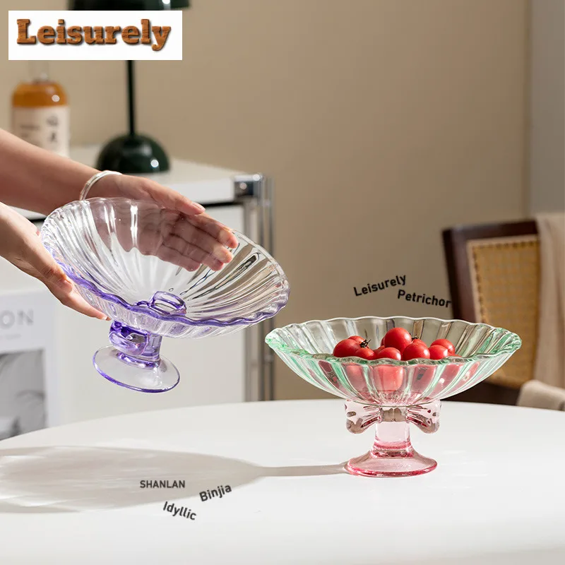 Butterfly Knot High Foot Fruit Dishes Handmade Pastry Plate Trinket Dish Dry Fruit Serving Tray Sharing Plate Cafes Craft Gift