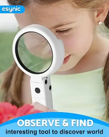 eSynic Headband Magnifier | 4 LED Lights | 1.2-4.5X Lens | Rechargeable | for Reading Crafts: 3 - 5 Days Free Delivery Only UK