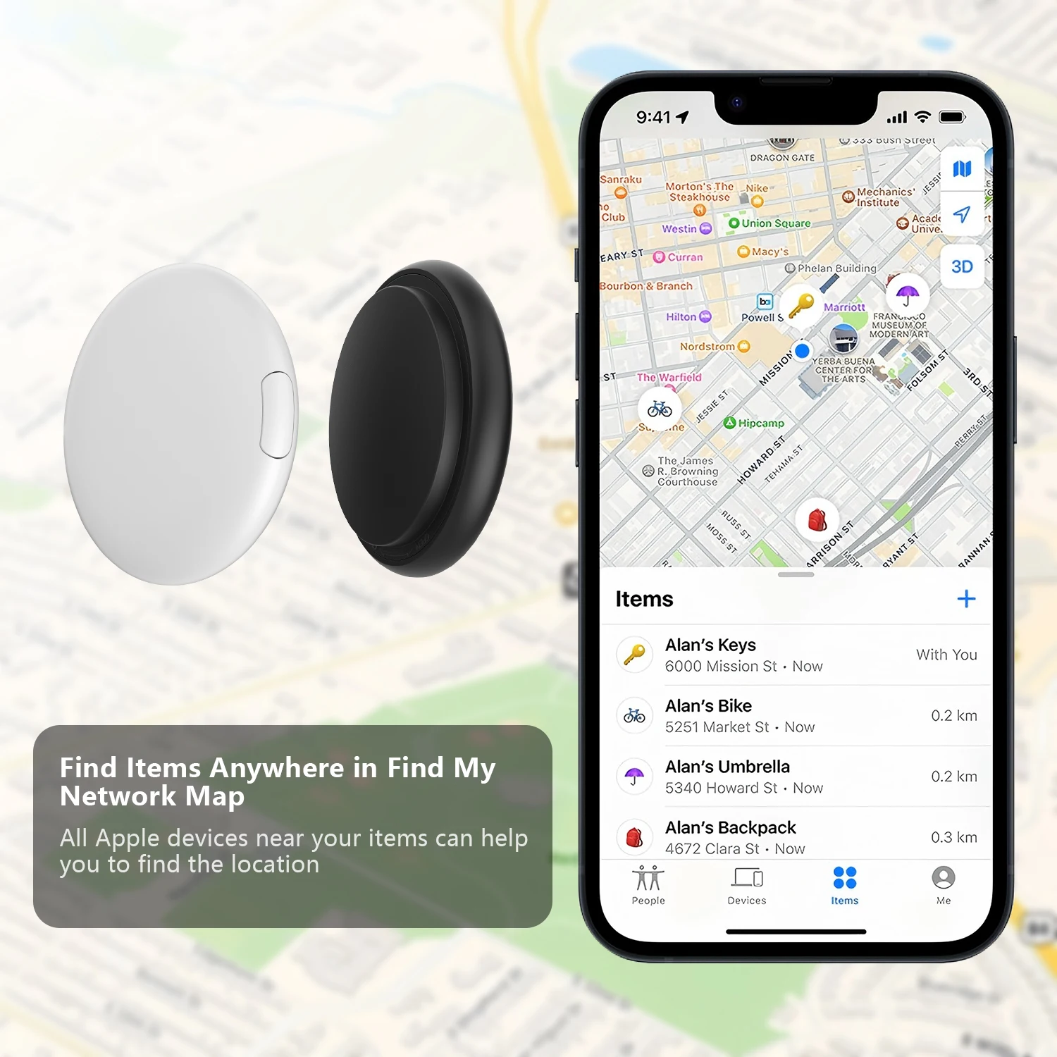 4PCS Air Smart Tag Tracker with Case Keys Luggage Pet Finder with Apple Find My Bluetooth Tracker iOS Only