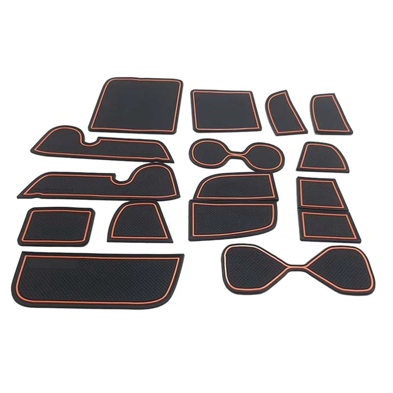 15Pcs Gate Slot Pad For Honda HRV HR-V Vezel Accessories Interior Non-Slip Anti Dust Cup Holder Inserts