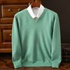 Men's 100 Pure Mink Sweater V-Neck Pullover Cashmere Knitted Bottom Sweater Sweater New High-End Casual Top In Autumn Winter 2