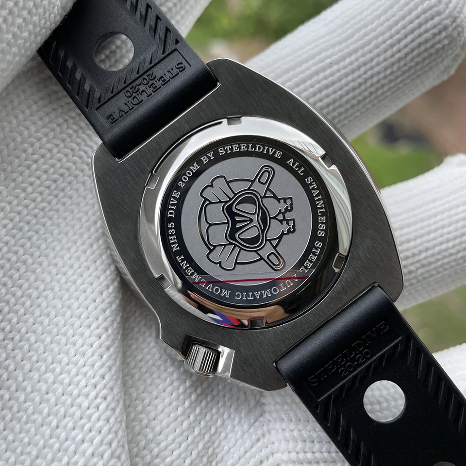 Steeldive-メカニカルダイバーの自動巻き時計,lewillard nh35