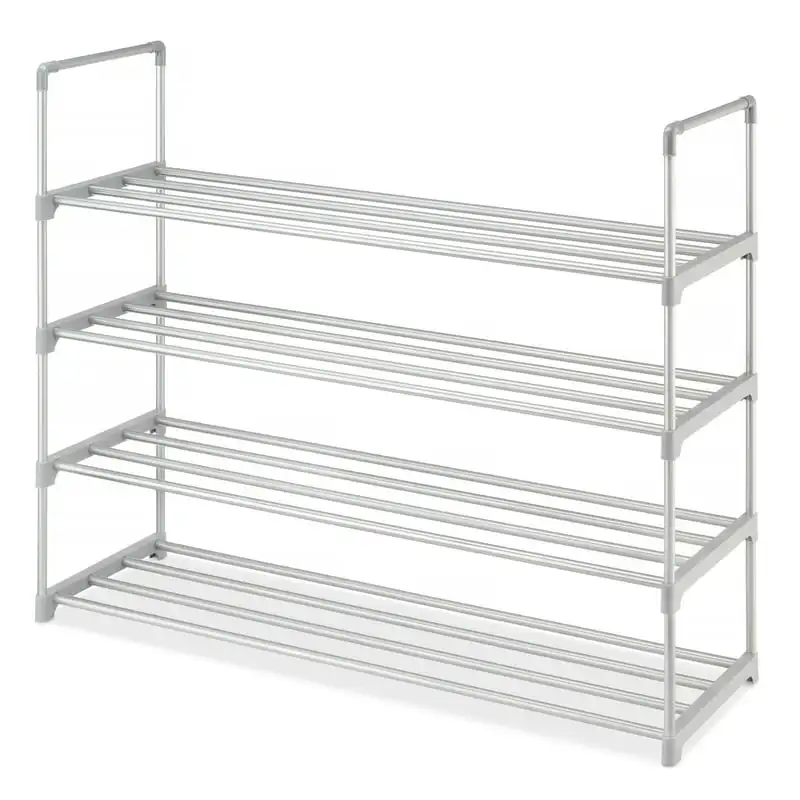 

Freestanding 24 Pair Shoe Rack, Metal, Gray Honkai star rail Sliding door track