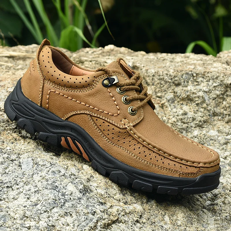 2023 Hot Sale High Quality Handmade Leather Casual Men Soft Shoes Design Sneakers Man Comfortable Leather Shoes 3