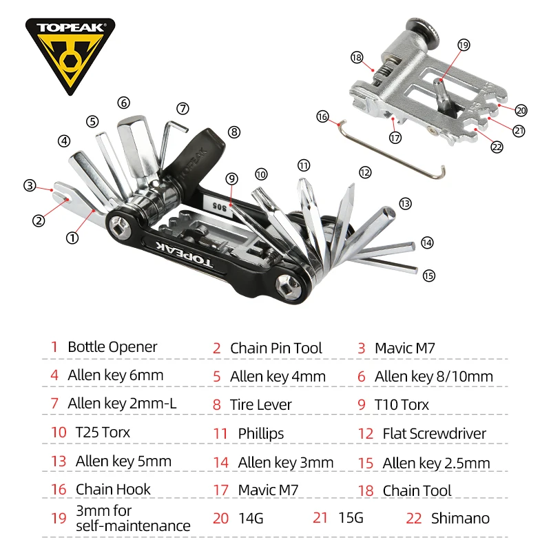 TOPEAK Bike Multitool Portable Bicycle Mini Combination Repairing