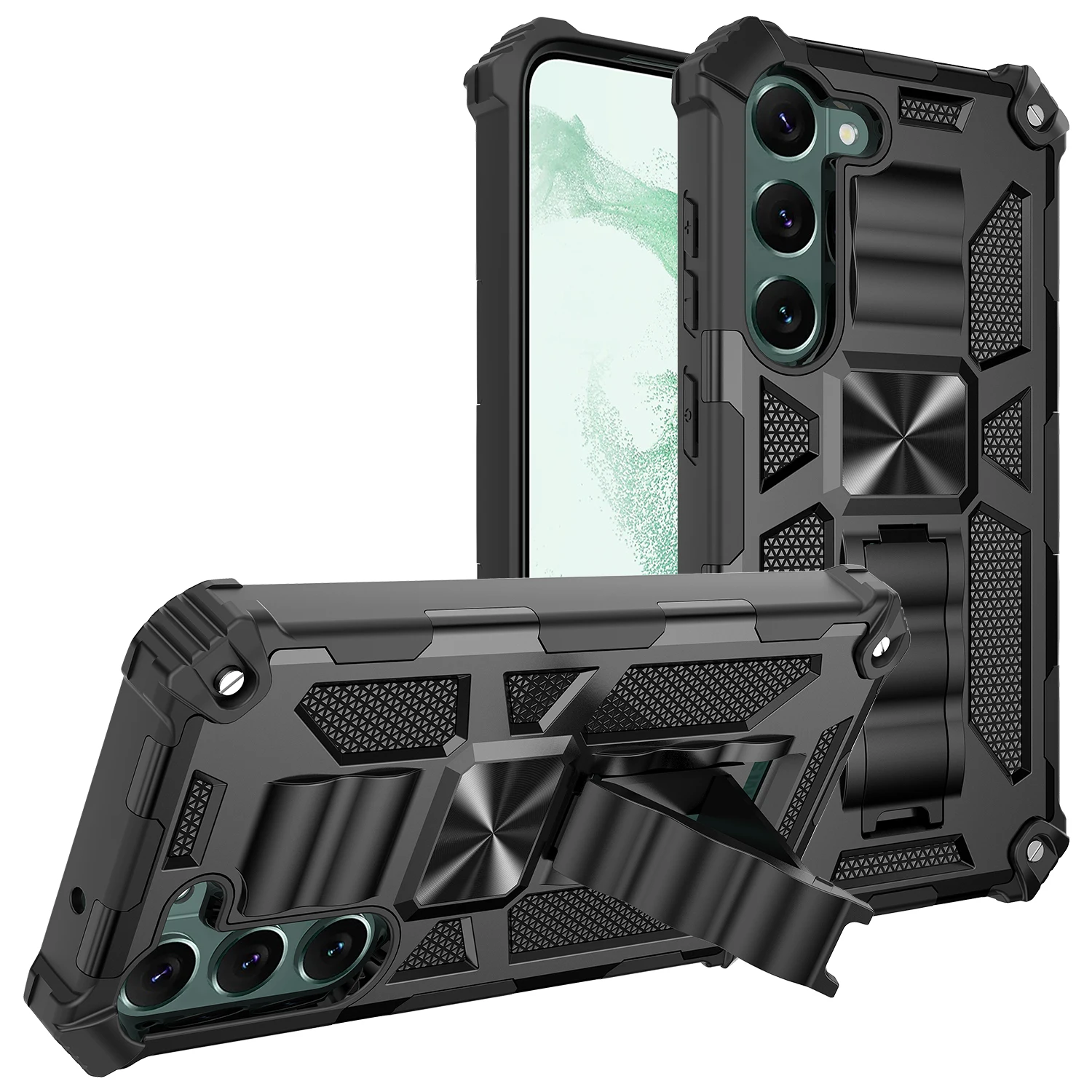 Shockproof Dual Layer Case with Built-in Kickstand