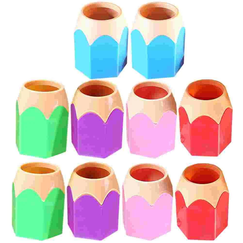 

Holder Pen Organizer Shaped Brush Stand Cute Desk Makeup Cup Storage Colored Office Stationery Marker Crayon Vase Funny Supplies