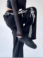 Retro Side Stripe Bowknot Wide Leg Pants Women High Waist Casual Sports Trousers Harajuku Cargo Pants Streetwear Hip Hop Joggers - Image 4