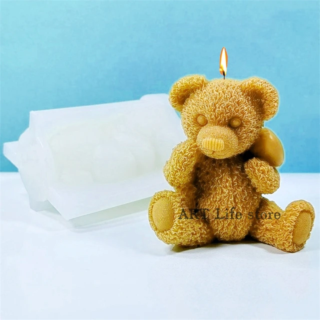 Teddy Bear Silicon Candle Mold  3d Silicone Mold Candle Bear - Diy Cute  Bear Candle - Aliexpress