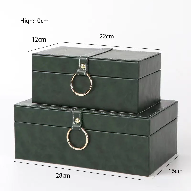 Leather Jewelry Box Exquisite Double Wooden Frame Luxury Jewelry Box Organizer Multi Functional Holiday Gifts Packaging Supplies